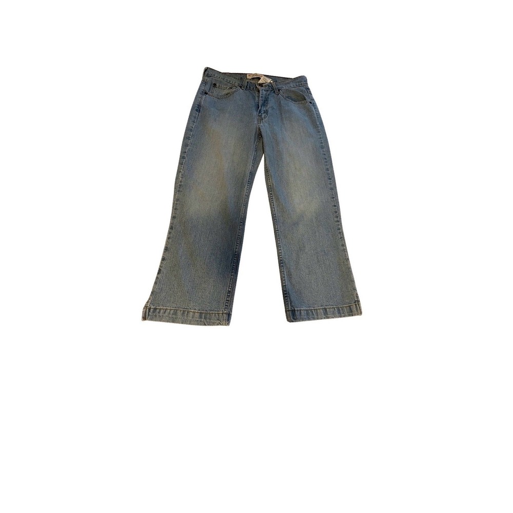 Levis Strauss Signature Misses Denim Jeans Capri Cropped Pants Stretch 10 Blue